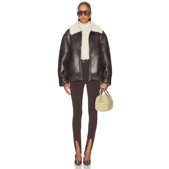 superdown Jackets & Blazers - Superdown Amelia Faux Leather Jacket in Brown Large New with Tags Womens